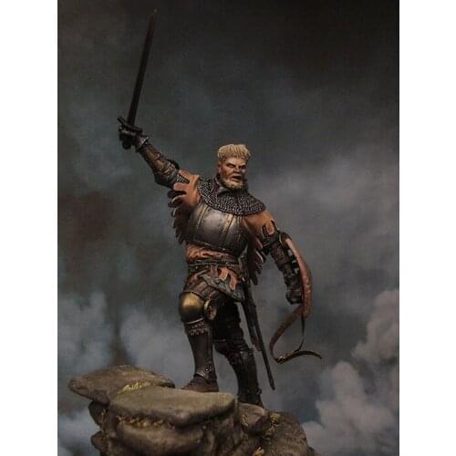 1/24 scale 75MM Ancient Warrior Charge Unpainted Miniatures Resin Model Kit Figure Free Shipping