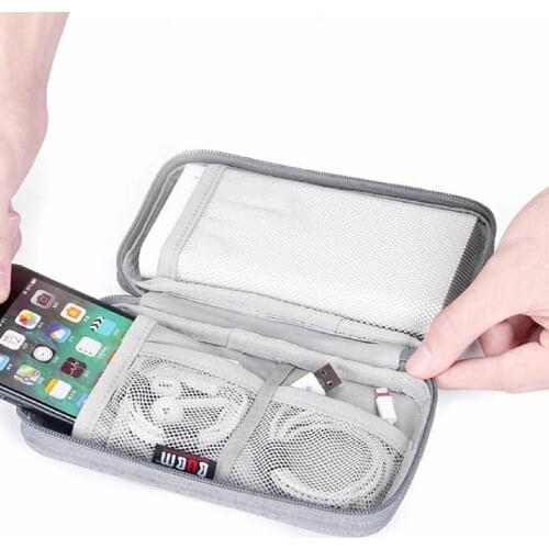 Multifunctional Travel Polyester Power Bank Pouch Storage Bag Protective Carrying Case Pack for Earphone Cell Phones Data Cable
