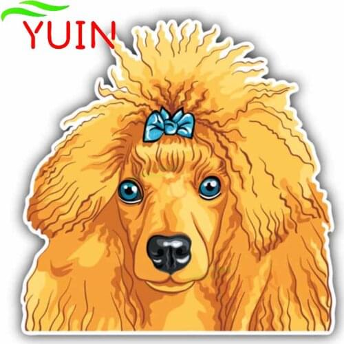 Fashion Car Sticker Poodle Dog Head Lovely Decals PVC Bumper Window Decoration Accessories Motorcycle Waterproof Decal 15*15cm