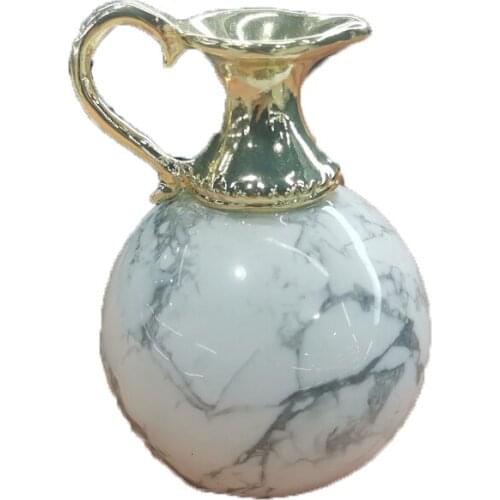 Natural Crystal Hand-Carved Chrysanthemum Stone Tiger Eye Stone Pink Crystal Various Materials Vase Home Decoration