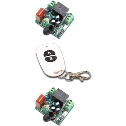 Newest Wireless Remote Control Switch RF AC220V 10A 1 Channel 1 Transmitter and 2 Receiver Learning Code Simple Operation