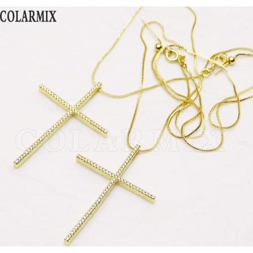 8 Pcs Tiny Cross pendant necklace zirconia pendant Boxes chain accessories for women necklace for women New design 7394