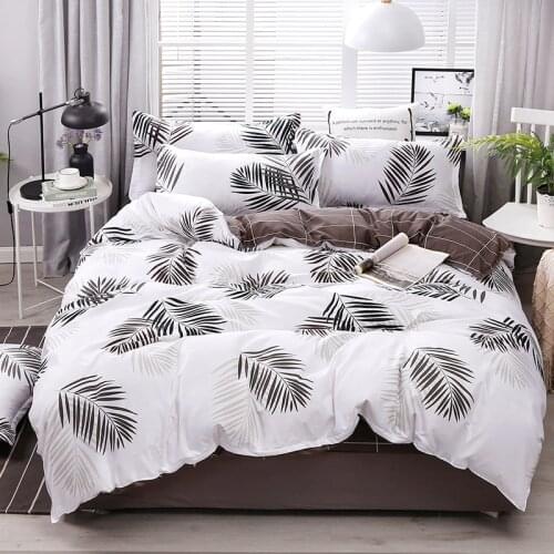 Black Leaves duvet cover Pillowcase 3pcs 220x240 /200x200 /175x220,single double queen king size，quilt covers ,bedding set