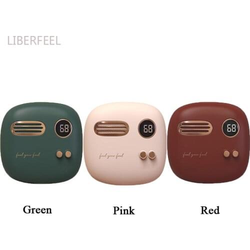 Digital Display Temperature Hand Warmer Power Bank Retro Speakers Pocket Mini Powerbank Double-Side Heating For iPhone 12 Xiaomi