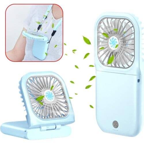 1pc Portable Mini Fan USB Rechargeable Handheld Fan Adjustable Desktop Fan Air Cooler for Home Office Desk Outdoor Travel