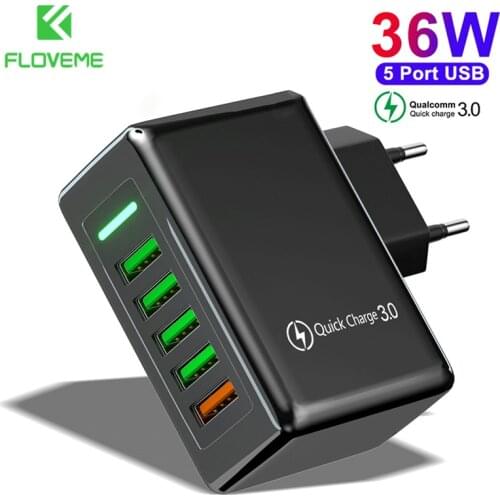 QC3.0 USB Charger 36W Quick Charge Phone Charger Wall Fast Charging for iPhone 12 11 Universal Mobile Phone Chargers Adapter