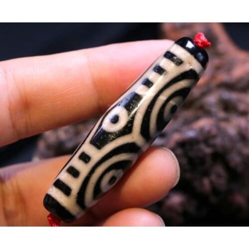 Treasure Magic LKbrother Magic Power Tibetan Old Agate 6 Dragon Eye Totem dZi Bead Amulet Pendant LLZB