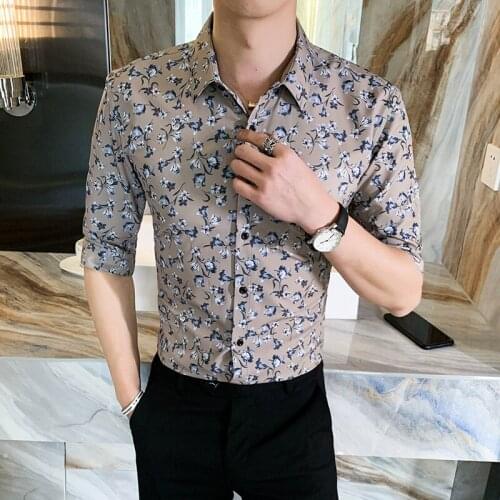 Sunwang Men brand Half Sleeve Shirt Floral Male Blouse Casual Shirts Summer Autumn Shirts Men top Clothes camisa masculina sale