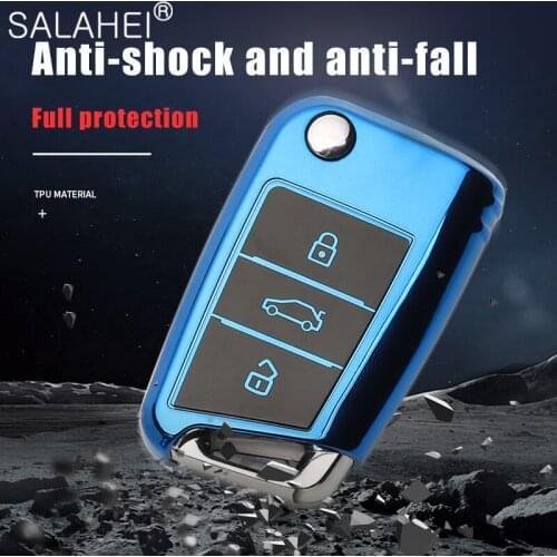 TPU Car Key Cases Cover Shell For Volkswagen VW Golf7 MK7 Tiguan Seat Ibiza Leon FR 2 Altea Aztec For Skoda Octavia Accessories