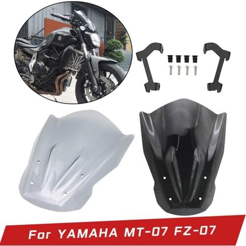 For Yamaha MT07 MT-07 FZ07 FZ-07 2013 2014 2015 2016 2017 Motorcycle Windshield Windscreen Wind Deflectors with Mounting Bracket