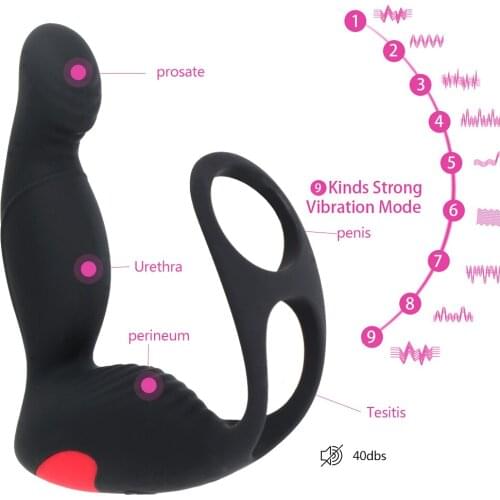 Vibrator 9 Anal Mode Prostate Stimulator Butt Plug Massager Delay Ejaculation Sex Toys For Men Erotic Adult Products