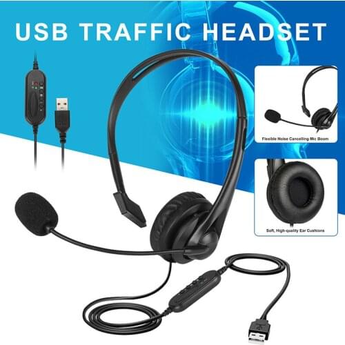 2020 hot sale USB Headset with Noise Cancelling Microphone PC Headphone Mute Volume Control for Call Center