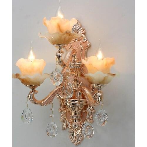 3 arms living room large mable wall lamp crystal wall light indoor lighting Bar beauty salon Modern hotel room led wall sconce