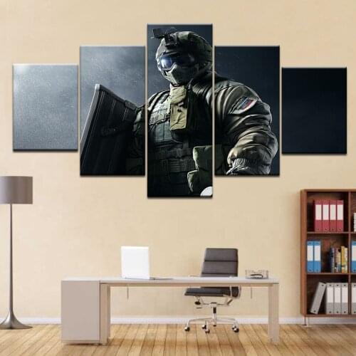 5 Piece Canvas Painting Spray Printings Art Picture Modular Movie Poster Rainbow Six Siege Fuze Guide Tom Clancys