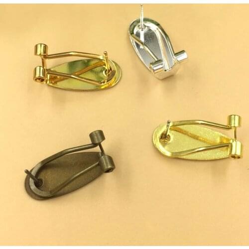 9*20mm Ear Clip Stud Earrings Blanks Glue Pad Cameo Cabochons Base DIY Earrings Jewelry Parts Findings for Women