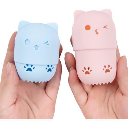 Cat Shape Silicone Makeup Sponge Holder Beauty Makeup Egg Drying Case Portable Cosmetic Puff Carrying Case Blender Sponge Holder