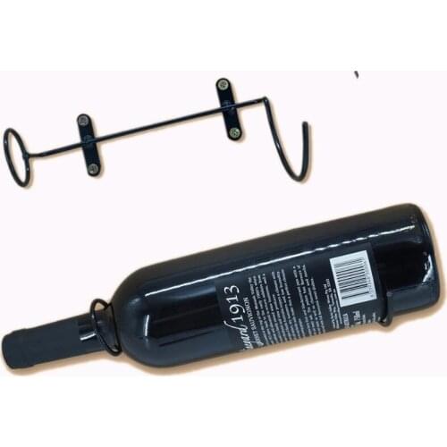 DIY Black Iron Included Mounting Screws and Anchors Wine Holder