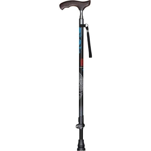 Wood T-Handle 2 Section Carbon Fiber Walking Sticks Old People Cane Travel Trekking Poles Walking Rod Hiking Crutches Ultralight