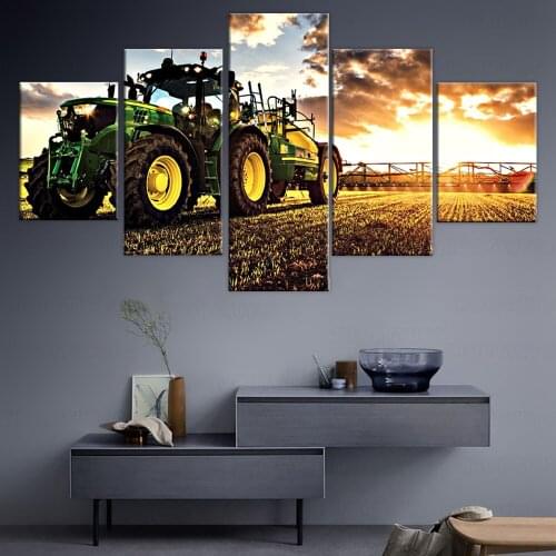 Home Decor Printed Modern Canvas Living Room Frame HD Pictures 5 Panel Farmer canvas Landscape Modular Painting Wall Poster