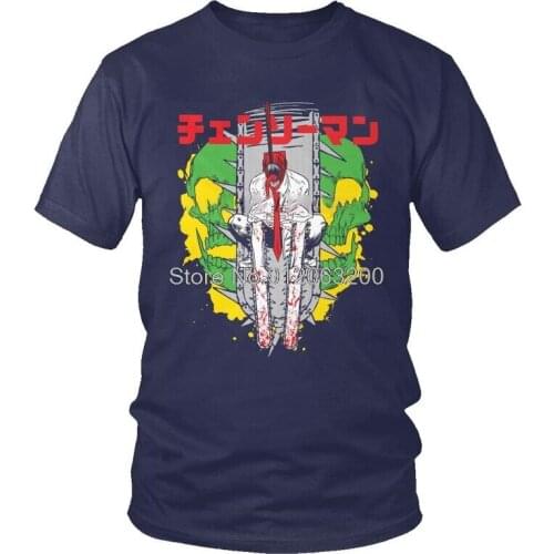 Tvoe Chainsaw Man Warrior Denji T Shirt Men Cotton Print Graphic T-shirts Fashion Tshirt Short Sleeve Anime Manga Tee Tops