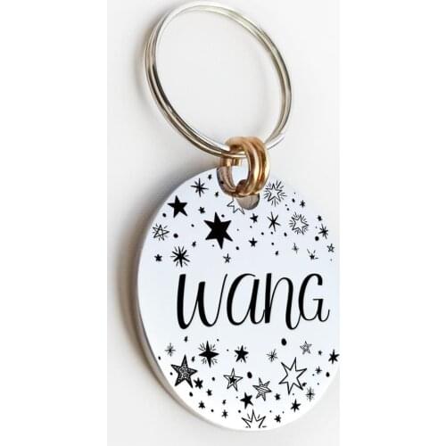 Personalized Cat Dog ID Tag MW002 Artistic Font Double Sided Engraved For Small Medium Large Pet Dog Collar Accessories Tags