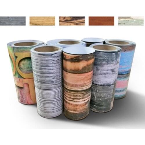 Simulation 3D Self-adhesive PVC Decorative Film Wood Grain Floor Contact Paper Waterproof Flooring Board Stickers New 5m*20cm