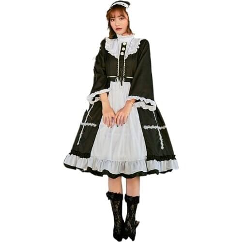 Halloween Costume Nun Maid Lolita Skirt with Cross Tutu Little Witch Skirt Halloween Costumes for Women