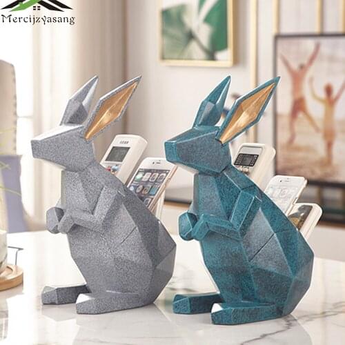 Nordic Creative Decoration Organizer Remote Control Storage Holder Home Office Bunny Shape Key Storage Box Containers LSN01