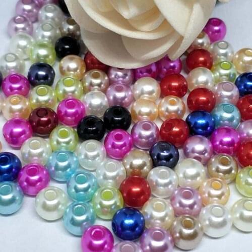 6mm Straight Holes Mix Color Ivory Round Imitation Plastic Pearl Beads for Jewelry Accessories Beads & Jewelry Making 100pcs