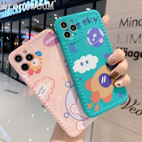 Soft Silicone Colid Color Case For iPhone 7 8 Plus 11 Pro Max 12 Mini SE 20 X XR XS Max Cartoon Pattern Soft Silicone Back Cover