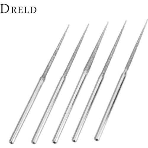 5Pcs Dremel Accesories Mini Drill Diamond Grinding Head 3mm Shank Bur Bit Set Grinding Tool For Rotary Tool Trigonometric Tip