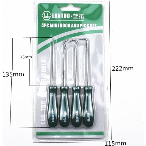 ALLSOME 4Pcs 135mm Car Auto Vehicle Oil Seal Screwdrivers Set O-Ring Gasket Puller Remover Pick Hooks Tools