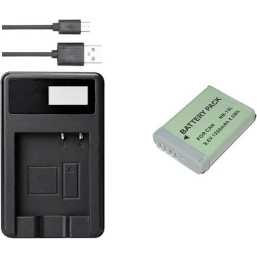 NB-13L, NB13L 13L Battery + USB Charger for Canon PowerShot G5 X G5X G7 X G7X G7 X Mark II G9 X G9X Mark II SX620, SX720