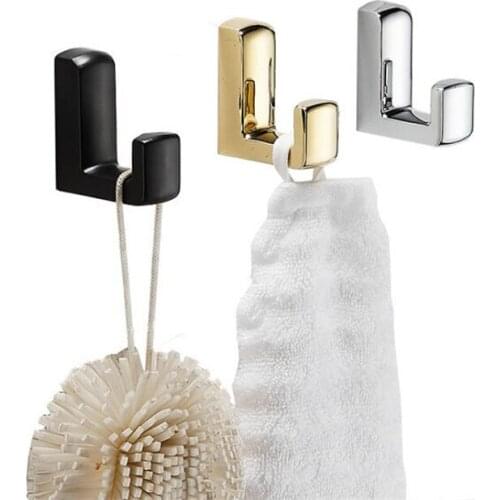 New Bathroom Minimalist Design Copper Single Coat Hook Creative Punch or Punch-free Towel Hooks Wall Hanging
