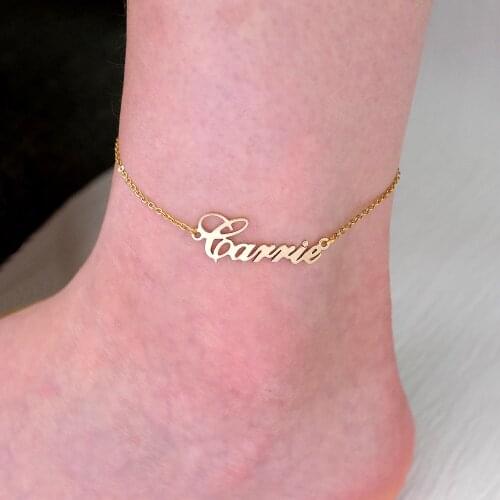 Personalized Name Anklet,Custom Anklet,Foot Jewelry,Nameplate Anklet,Girlfriend Gift,Birthday Gift