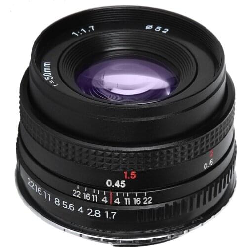 50mm F1.7 Large Aperture Standard Prime Full Frame Portrait Manual Focus Lens for Canon EOS Nikon AI Pentax PK M42 MD mount