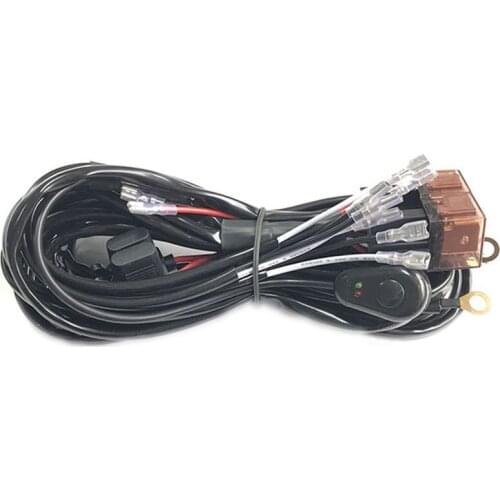 Connecting 5 Car LED Work Light Wiring Harness With Relay Waterproof Double Switch Universal for Car Strip Light