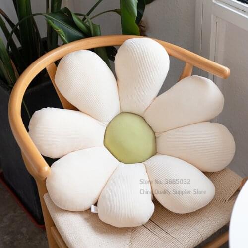 60cm Nordic flower Shape Chair Cushion Home Seat Cushions Lumbar Support Pillow Car Waist Support Bed Headrest Velvet Fabric