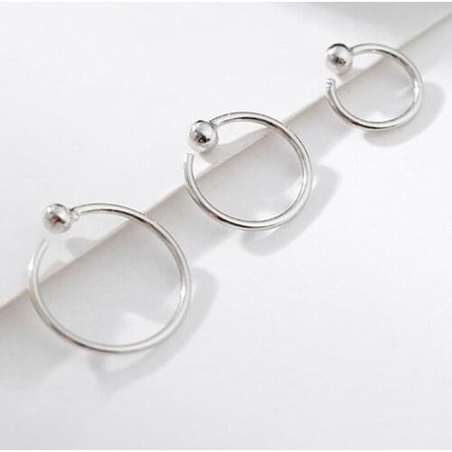Simple Silver Color Earrings for Women/Men Small Hoop Earrings Ear Bone Aros Tiny Ear Nose Ring Girl Aretes Ear Hoops