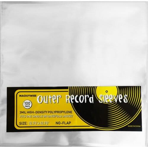 Clear Plastic Protective LP Outer Sleeves 3 Mil Vinyl Record Sleeves Album Covers 12.75" LP Collection with Proper Protection