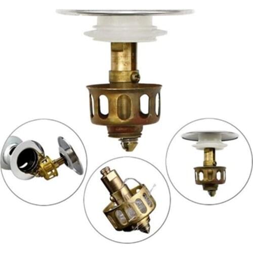 Dropshipping Bounce Drain Filter Drain Plug Washbasin Stainless Steel Sink Drain Up Drain Stopper Bathroom Accessories Hot Drain