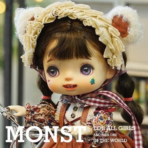 Monst Rubber Doll Head 1/8 BJD Monst Savage Body Accessories DIY Doll Head Practice Makeup for Doll Toys Girls