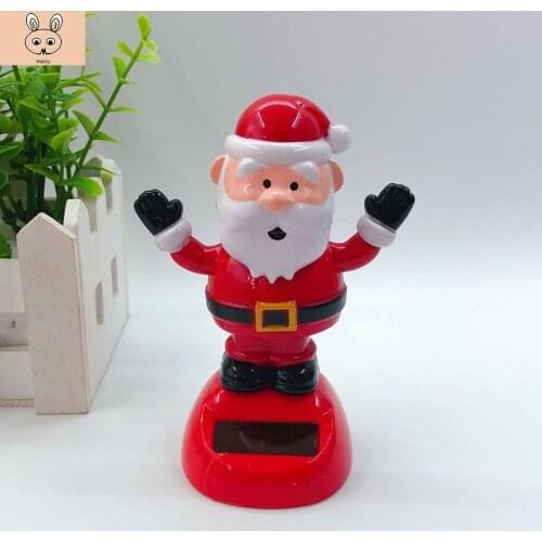 Solar Power Christmas Dance Toy Shake Head Doll Holiday Gift Car Swing Animation Santa Elk Snowman Christmas Ornaments Solar Toy