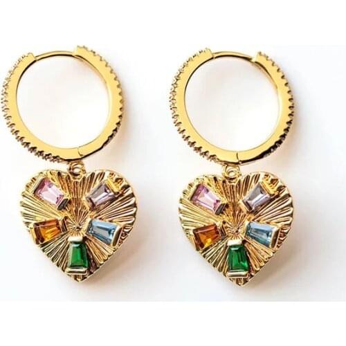 Heart Charm Pendant Dangle Earring For Lover 2021 Valentines Day Gift Jewelry