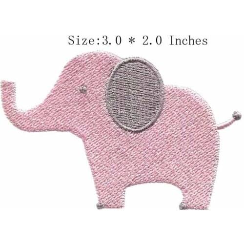 The pink elephant 3"wide embroidery patch for long nose/big body/very heavy