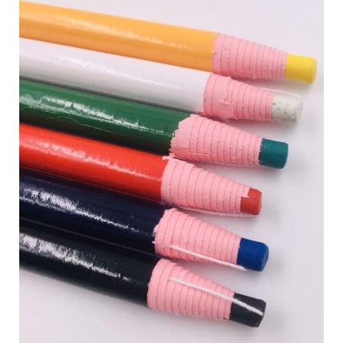 STANDARD6PCS Pencil White cloth doodle Grease Crayon Paper Roll Wax Pencil For Fabric School Office Supply