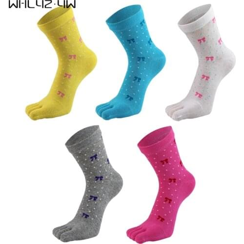 Street Fashion Woman Girl Five Finger Socks Pure Cotton Bowknot Breathable Colorful Young Casua Harajuku Happy Socks With Toes