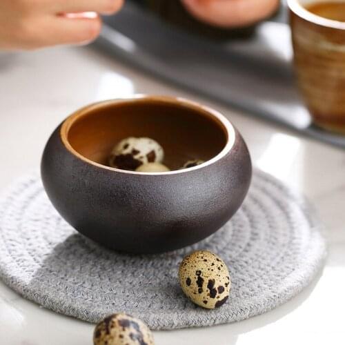 Japanese handmade stoneware rice bowl household Jingdezhen ceramic bowl retro one person single bowl creative eating bowl
