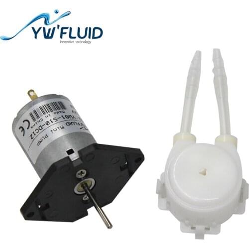 YWfluid Electric power 12v/24v mini food grade peristaltic pump with dc motor for liquid dispensing