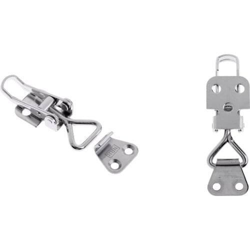 2pcs Snap Clamp Door Latch, Heavy Duty Stainless Steel Marine Gate Latches Anti-Rattle Safety Lock (75 x 28mm/ 2.95 x 1.1 inch)